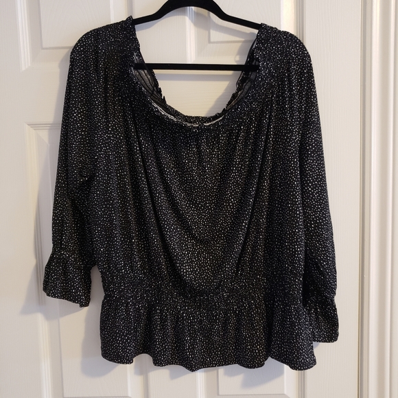 Off the shoulder smocked waist top - Picture 3 of 5